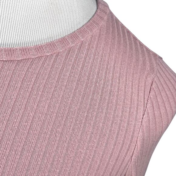 Reformation Crop Top Women’s Small Pink Ribbed Pullover Lightweight Long Sleeve - Picture 3 of 10